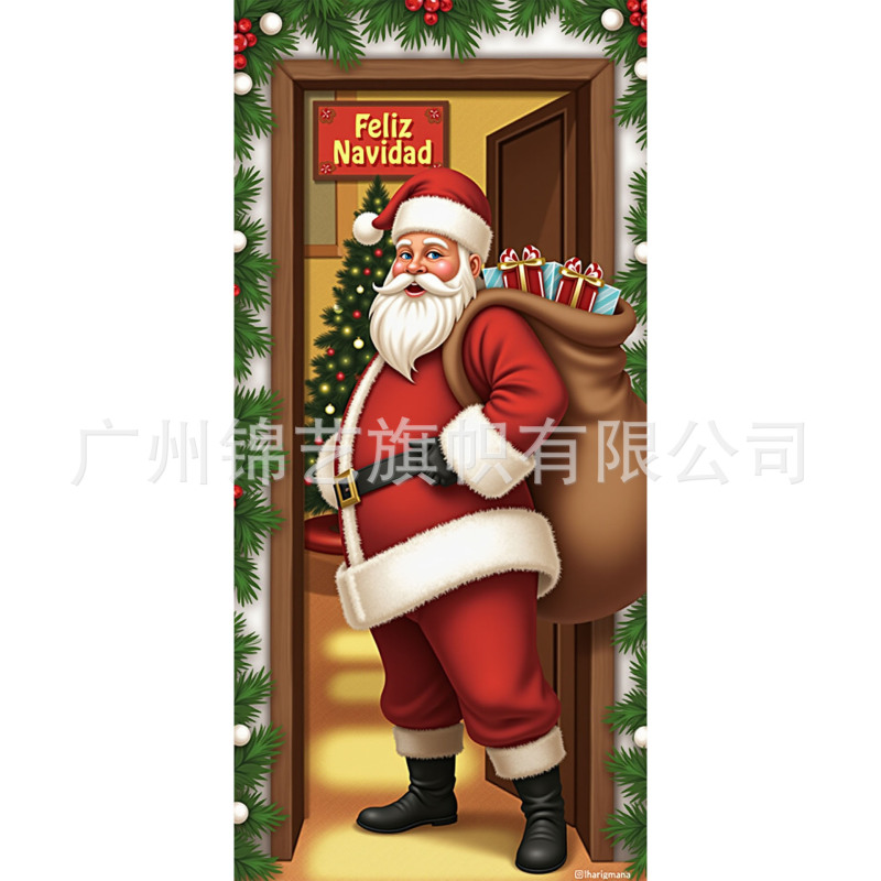 クロスボーダー新しいクリスマスドアカバードアハンギングホリデーパーティー装飾シーンレイアウト屋外アマゾンクリスマス|undefined