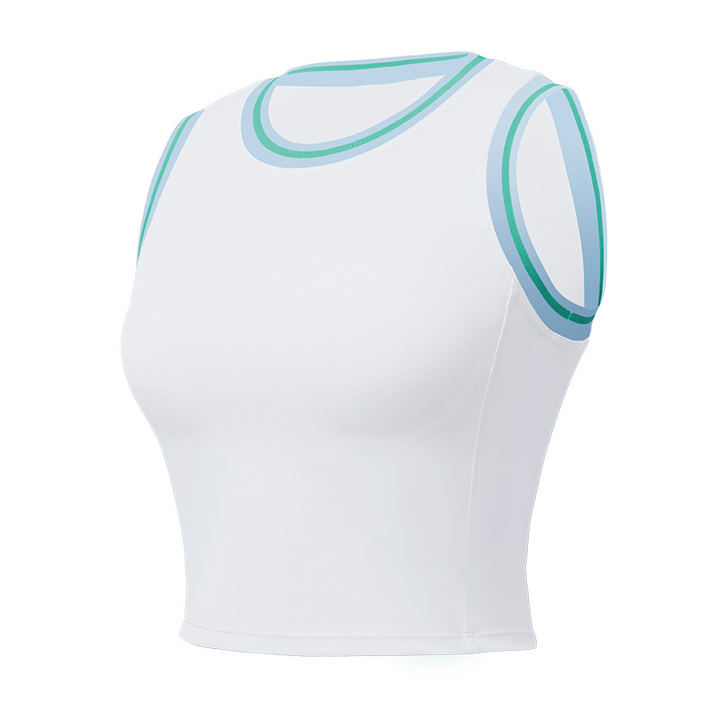 Tennis chaleco deportivo mujer taza de malla rosca retro