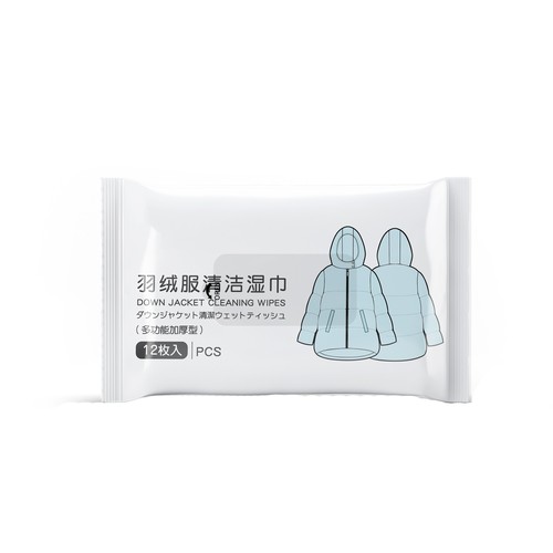 Down jacket cleaning special wet wipes one-time waterless cleaning wet wipes for down jackets wholesale factory
