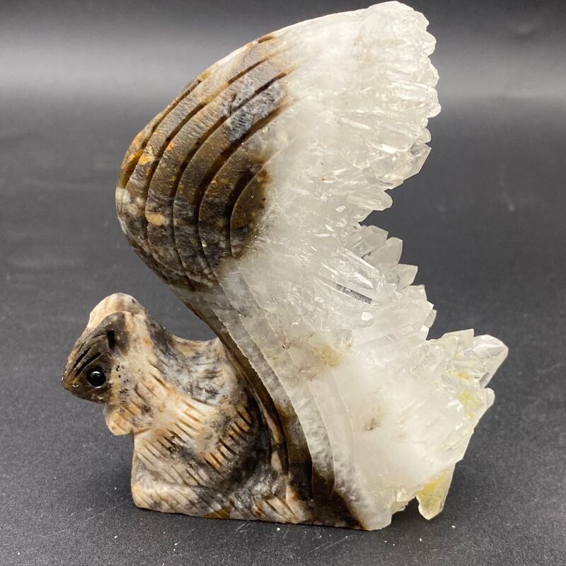 天然白水晶簇小松鼠手工雕刻件桌面摆件小摆件装饰摆件 图 6