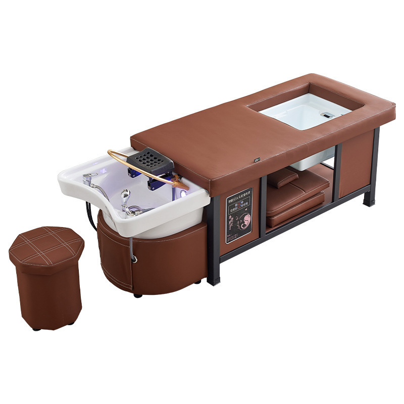 Cama de lavado de cabello con circulación de agua fumigada integral salón de belleza salón de peluquería especial red famosa cama de tratamiento de cabello tailandés