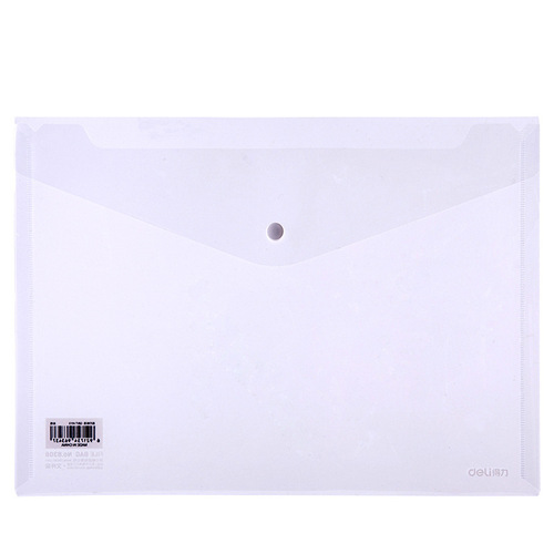 Gettle 8308/5501 Transparent File Bag, Thick Folder, Archival Bag, Classification Snap Fastener, Plastic Document Bag