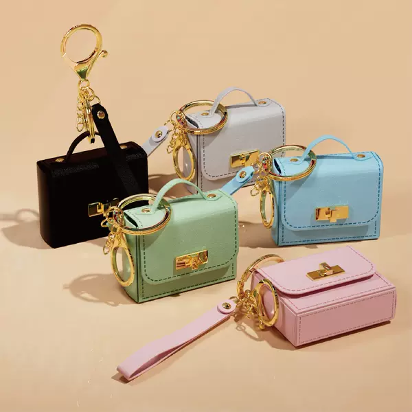 Mini Keychain Bag Pu Leather Hand Strap Coin Purse Accessory Pendant Phone Bag Decoration Gift
