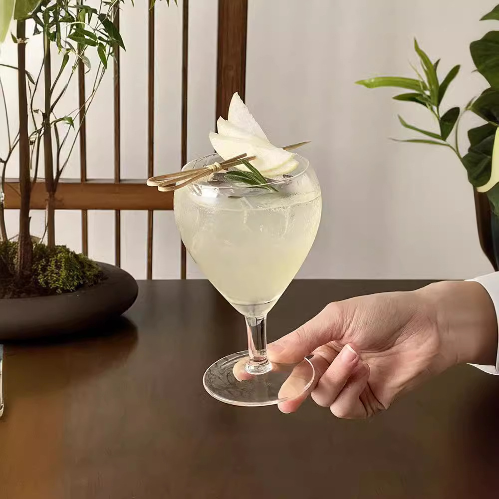 Vaso de goteo retro taza de té creativa taza de té de alto valor especial taza de bebida fría taza de jugo taza de cóctel de pies altos