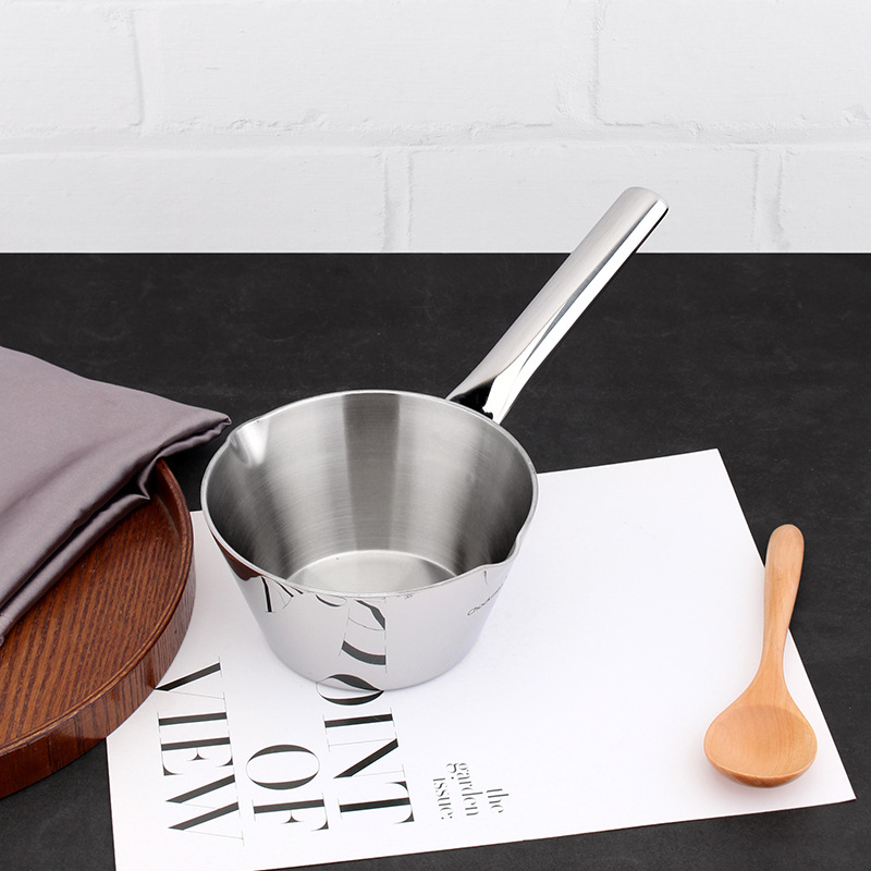 Chockmen Zhuo Deming 18 / 10 aceite de acero inoxidable mini olla de aceite caliente casera pequeña olla de leche con mango