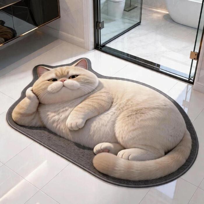 TEMU's new cute cat bathroom mat is available in stock, suitable for home use, non-slip, water-absorbent, and can be used as an entryway mat TEMU's new cute cat bathroom mat is available in stock, suitable for home use, non-slip, water-absorbent, and can be used as an entryway mat