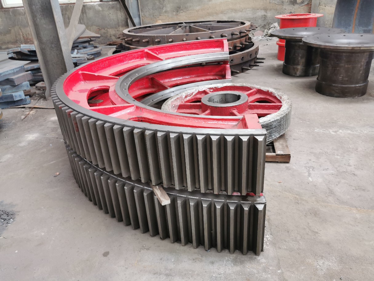 2.2米球磨机大齿轮，水泥棒磨机大齿圈配件厂家