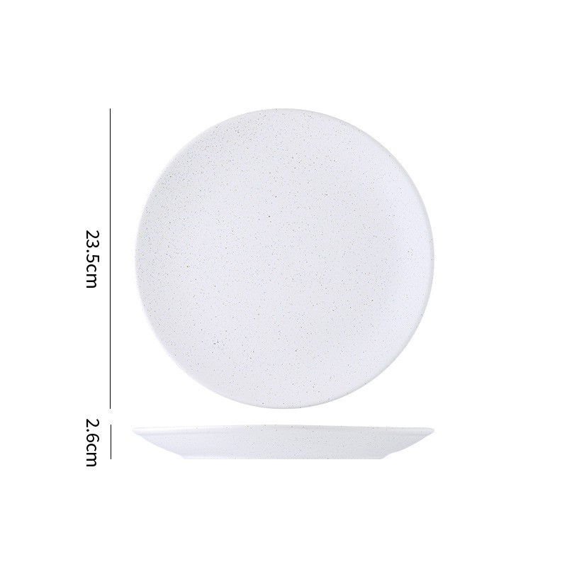 Plato de cerámica simple punto azul punto blanco conjunto de platos de platos de comedor occidental platos de cerámica de hotel con puntos