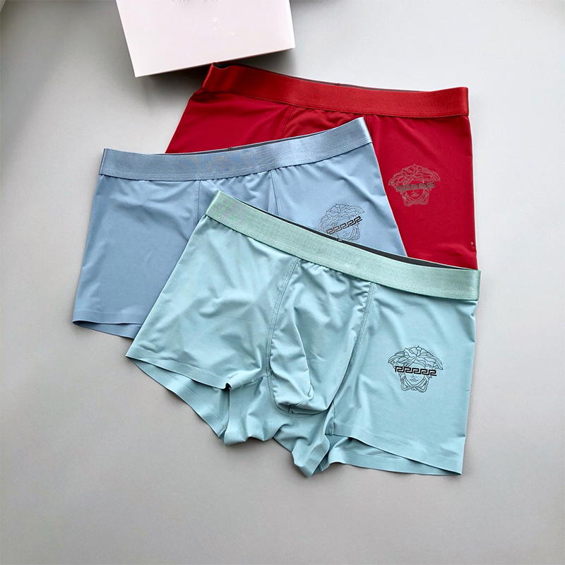Summer New Medusa High-end Men's Underwear Ice Silk Breathable Skin-friendly Flat Foot Shorts Cross-border Foreign Trade Wholesale