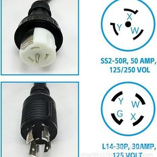L14-30P SS2-50R 120V/240 30 male 4-jaw twist lock socket generator with lock ring