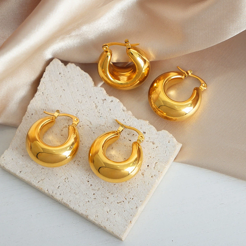 Metal retro brand earrings stainless steel, french style