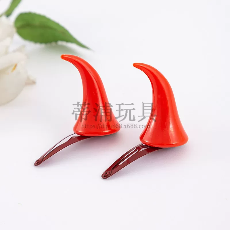 Red hairgrip, children's hair accessory, halloween, dress up