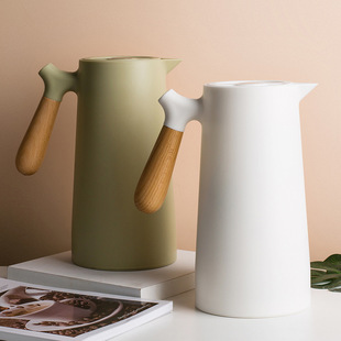 Scandinavian Insulated Water Kettle Household Insulated Water Kettle Glass Liner Thermos Boiling Water Thermos Large Capacity Coffee Pot 1L