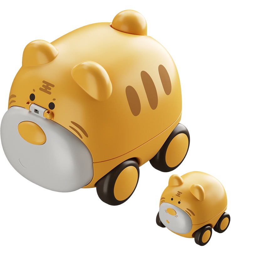 Catapulta inercia niño y madre coche prensa animal coche prensa pequeño animal Tire hacia atrás deslizante silbato coche educativo juguete infantil