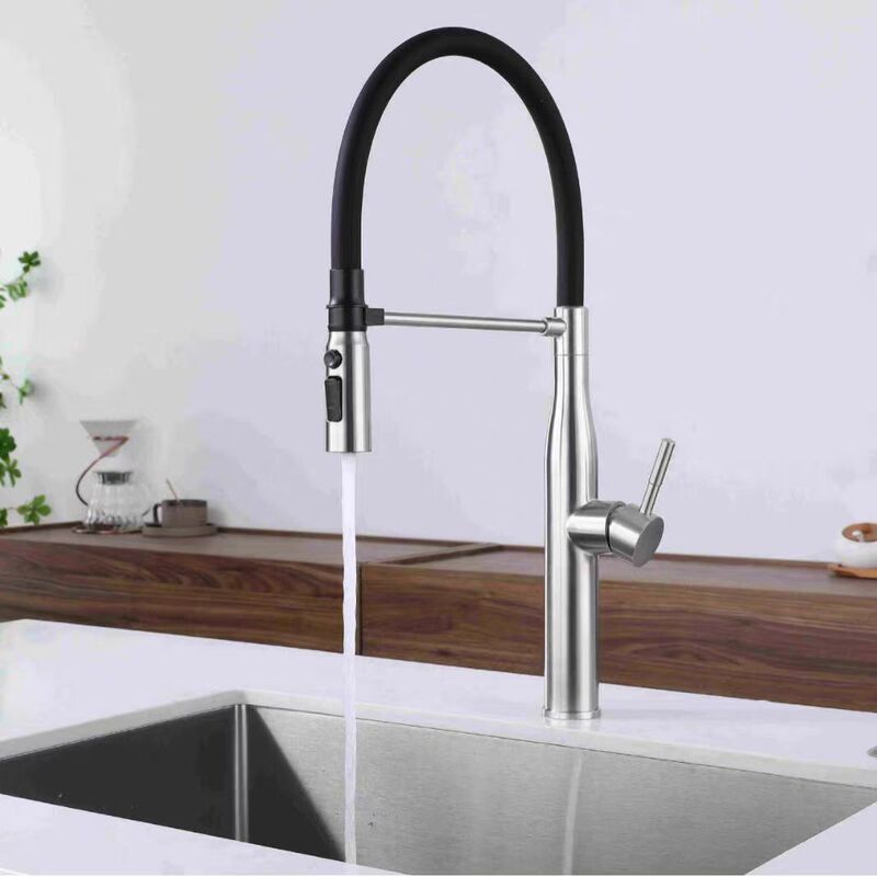 Cross-Border Export 304 Stainless Steel Kitchen Faucet Hot and Cold Mixer Three-Spray Mouth Spray Magnetic Vegetable Basin Faucet Cross-Border Export 304 Stainless Steel Kitchen Faucet Hot and Cold Mixer Three-Spray Mouth Spray Magnetic Vegetable Basin Faucet