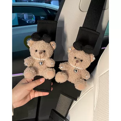 Car Seat Belt Shoulder Cover Soft Four-Season Universal Cute Seat Belt Protective Cover High-End Sense for a Couple Ladies