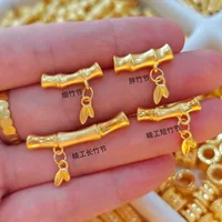 Shuibeijin 999 Pure Gold Bamboo Knot Curved Tube Bracelet 3D Hard Gold Rising Couple Style Браслет оптом для прямой трансляции.