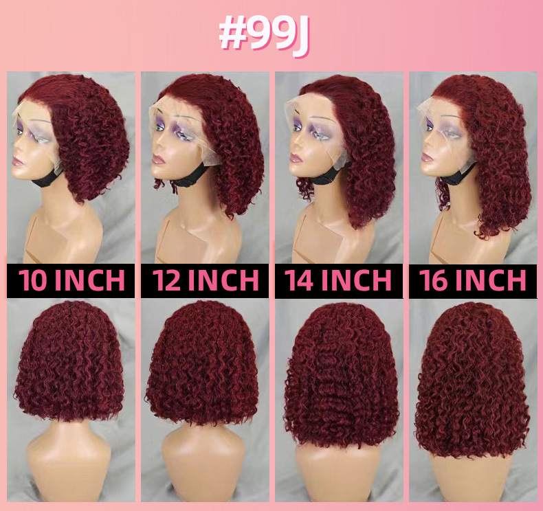 Synthetische Deep Wave Bob Perücke Mit Lace Front Für Damen_voghion.com