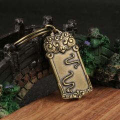 實心銅黃銅聚財貔貅祥雲吊牌吊墜仿古董做舊銅配飾DIY鑰匙扣掛件