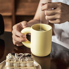 高颜值大容量杯子胖手柄下午茶马克杯家居日用牛奶杯子陶瓷喝水杯