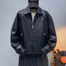 新款原创设计男士休闲高品质极简新国标90白鸭绒皮衣羽绒服75536