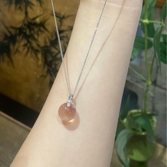 s925纯银新款天然水晶吊坠项链女韩系INS风高冰水晶时尚锁骨链