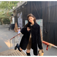 年轻韩版羊羔毛外套女冬新款羊剪绒皮毛一体中长款皮草大衣