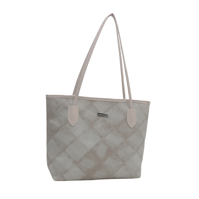 Otoño nuevo bolso de gran capacidad para mujeres 2024 moda moda simple mochila de hombro textura de diamante bolso de viaje