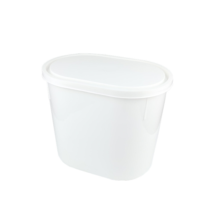 Cubo oval sellado durable espesado imprimible del cubo del helado de los PP para el cubo plástico de la comida 6L con el atasco del Bocado de la tapa