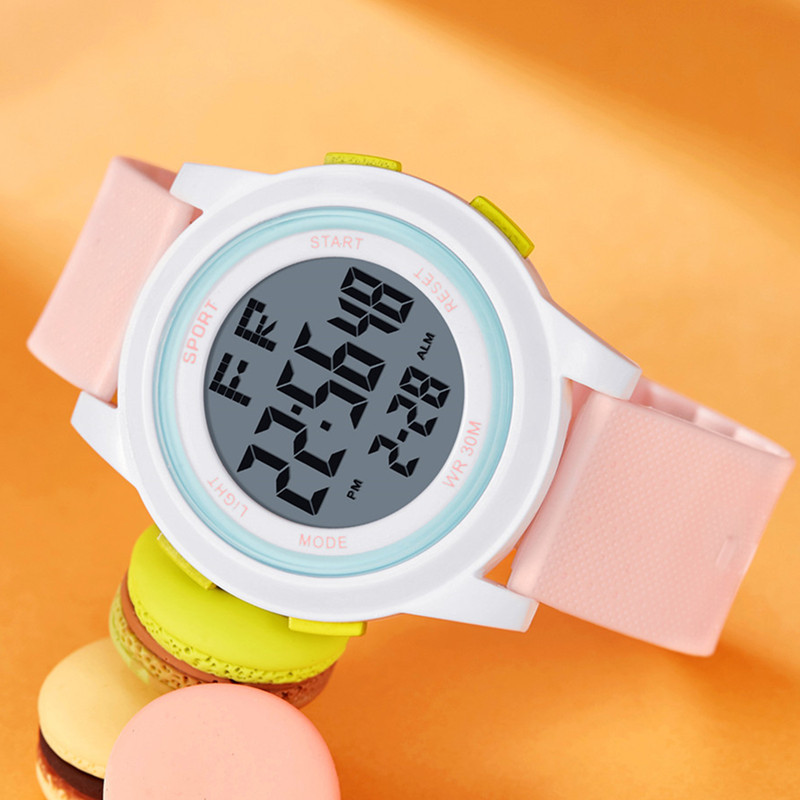 Unicornio LED reloj electrónico chica Junior High School estudiante de primaria simple alarma a prueba de agua ins reloj de alta apariencia