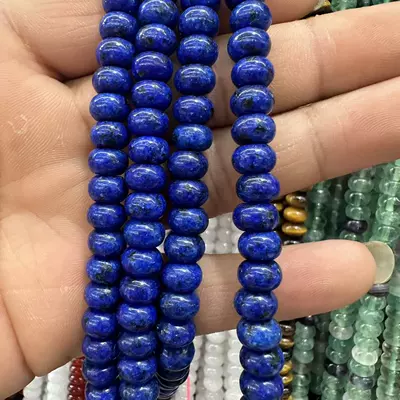 Zərgərlik ara hissələri: stone optimization abacus beads loose - lapis-gold-58mmabout-70-80-pieces-white-stone-optimized