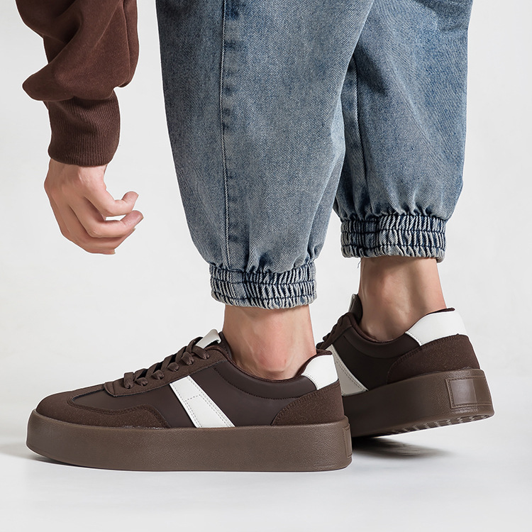 Hombres y mujeres zapatos deportivos casuales de moda zapatos para hombres zapatos coreanos de suela gruesa zapatos blancos pequeños zapatos de entrenamiento de otoño F8862 image 3