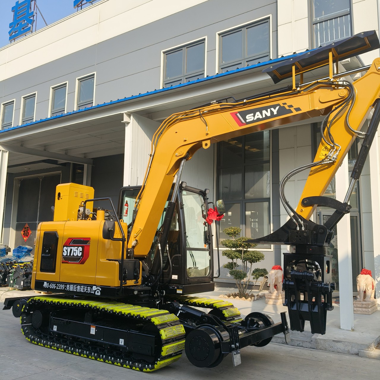 挖掘机液压轨枕铺设机枕木搬运安装夹具铁路液压换枕器挖掘筛分斗