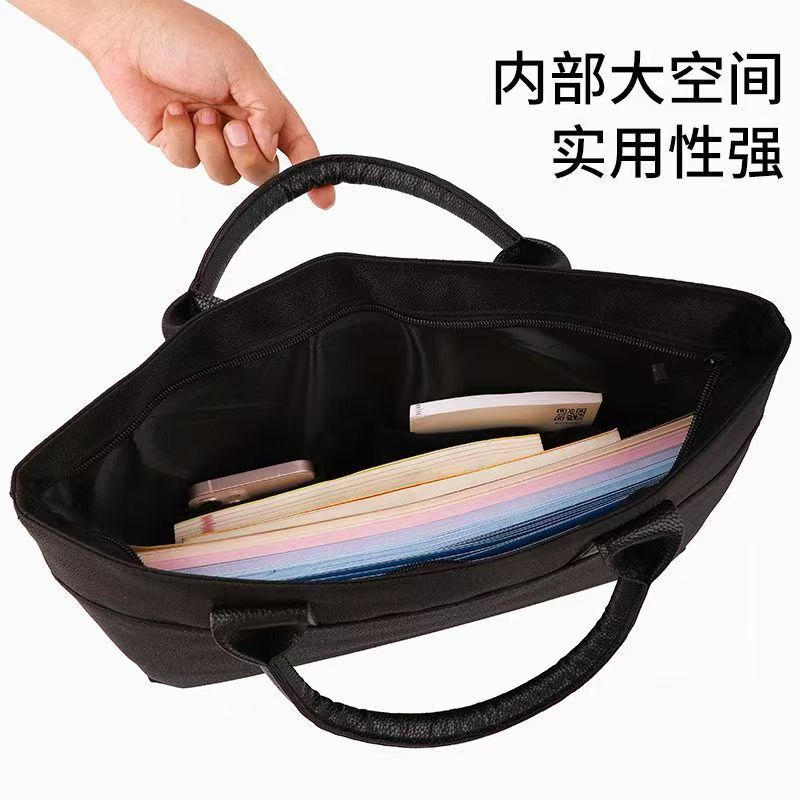 批发定制文件袋防水牛津布加宽文件包手提会议包 大容量公文包|undefined