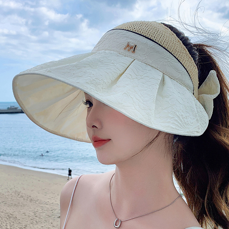 Women's Sun Visor Hat Stylish Travel Beach Sun Protection Hat_voghion.com