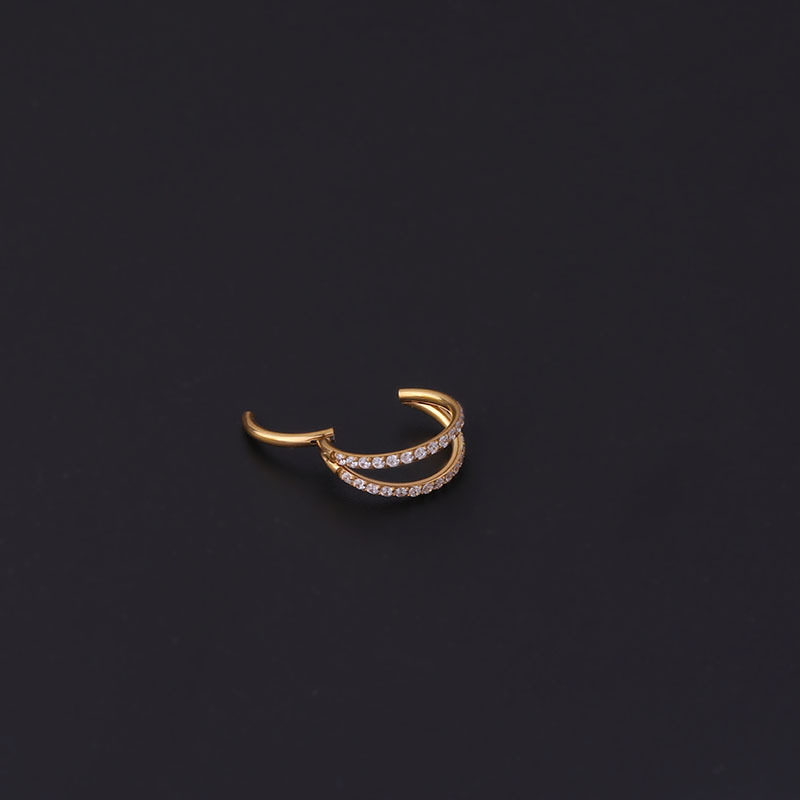 Fashion Geometric Stainless Steel Plating Zircon Nose Ring display picture 2