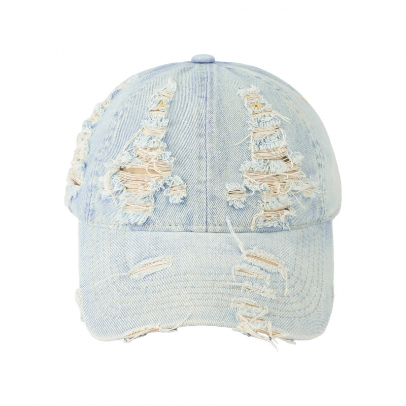 Vintage denim baseballkeps för damer med tvättad effekt_voghion.com