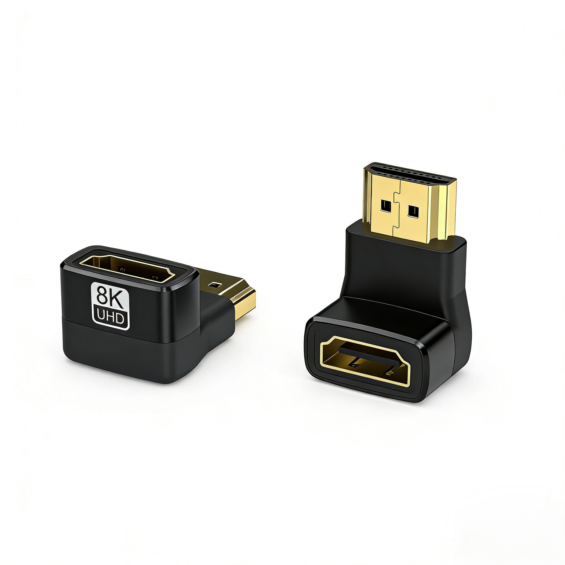 4款黑色铝壳款·8K60HZ·HDTV高清转接头 直通头AF-AM 上弯下弯