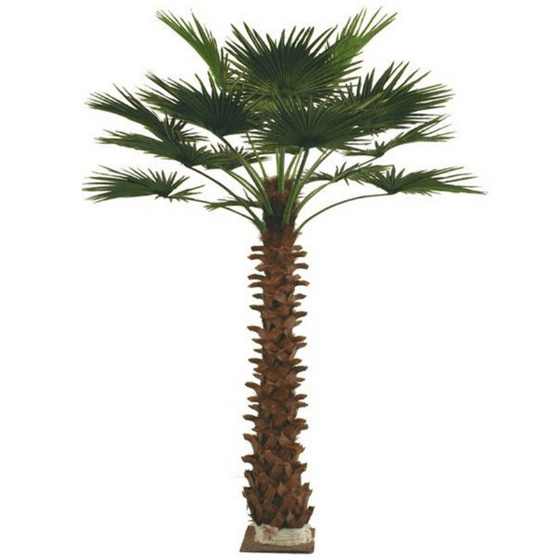Para la imagen, árbol de palma de simulación personalizado, área escénica, interior del hotel, árbol de palma falso de simulación de plástico reforzado con fibra de vidrio grande artificial