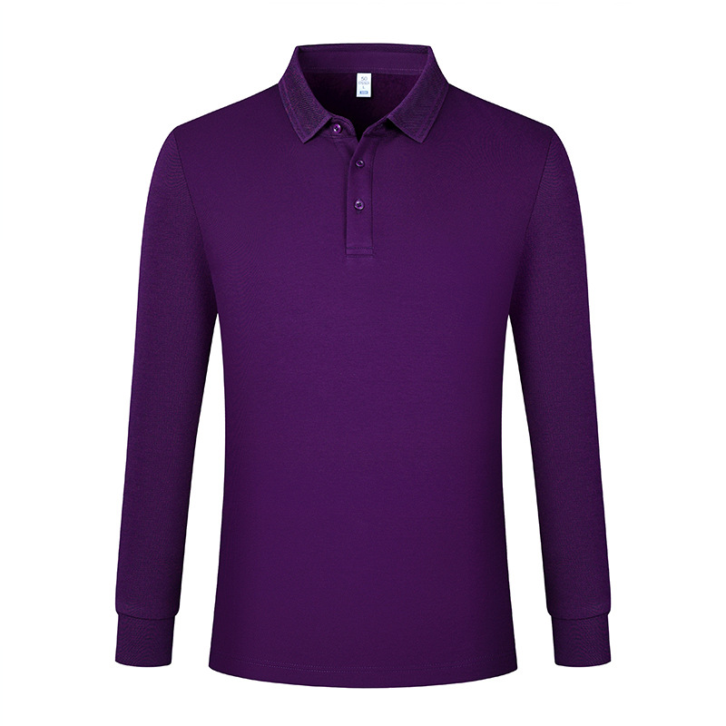 High-end otoño invierno polo camiseta con solapa ropa de trabajo camiseta de algodón masculino más camiseta de manga larga personalizada