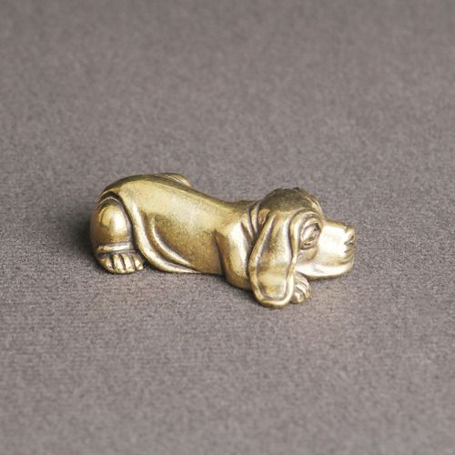 Retro brass prosperous pen holder study paperweight ornaments twelve zodiac dog toys tea pet ornaments old copper wholesale