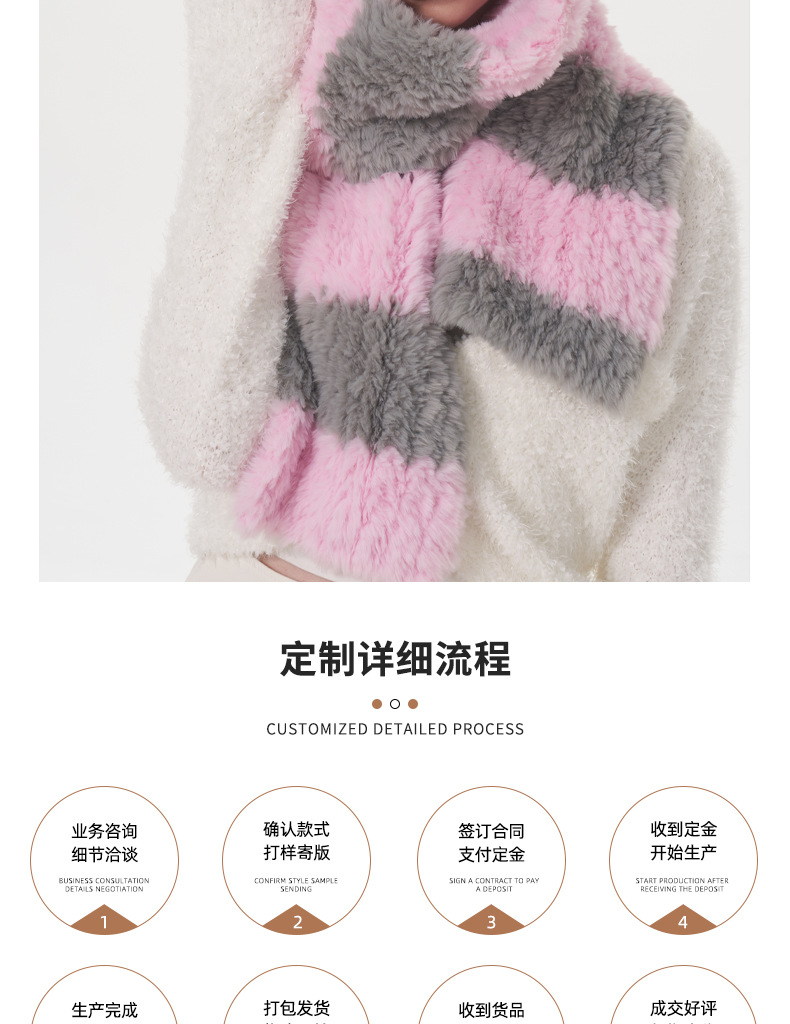 Weicher Gestreifter Plüschschal Für Damen Warmer Strickschal_voghion.com