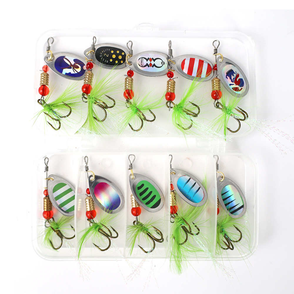 Tiburón de pesca | Luya cebo traje de lentejuelas giratorias 11 piezas traje de mano-pieza de arranque lentejuelas compuestas accesorios de artes de pesca cebo
