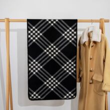 全智贤同款复古时尚英伦风双面格纹围巾韩版百搭加厚保暖锁边披肩