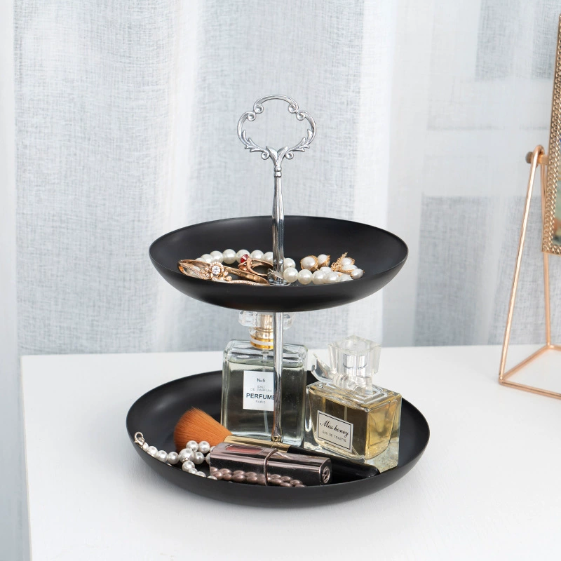 Double-layer metal storage system, necklace, jewelry, dressing table