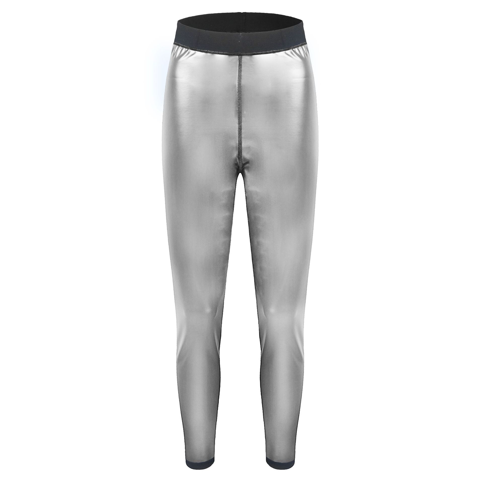 남성용 실버 페인트 바지