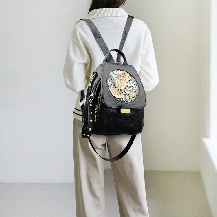 Рюкзак, модная универсальная вместительная сумка на плечо для путешествий, натуральная кожа, городской стиль