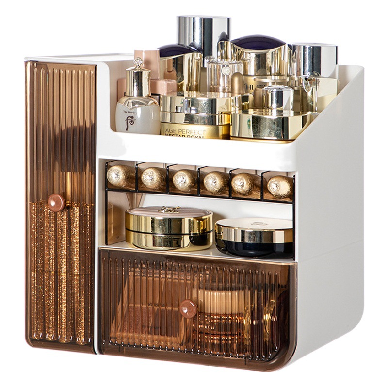 Organizador de Maquillaje de Lujo, para Tocador, con Compartimentos para Lápices Labiales