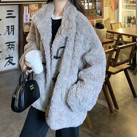新款羊羔毛外套女冬季加厚保暖仿皮草大衣防寒新品宽松显瘦立领潮