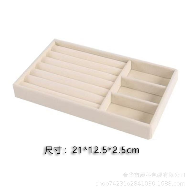 Franela, joyería, exhibición, caja de almacenamiento, acabado de escritorio, bandeja de almacenamiento de maquillaje, pendientes, pendientes, pulsera, anillo, estante de almacenamiento